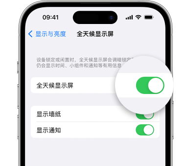 兰溪苹果15预约维修分享iPhone15如何设置全天候显示屏幕可见 